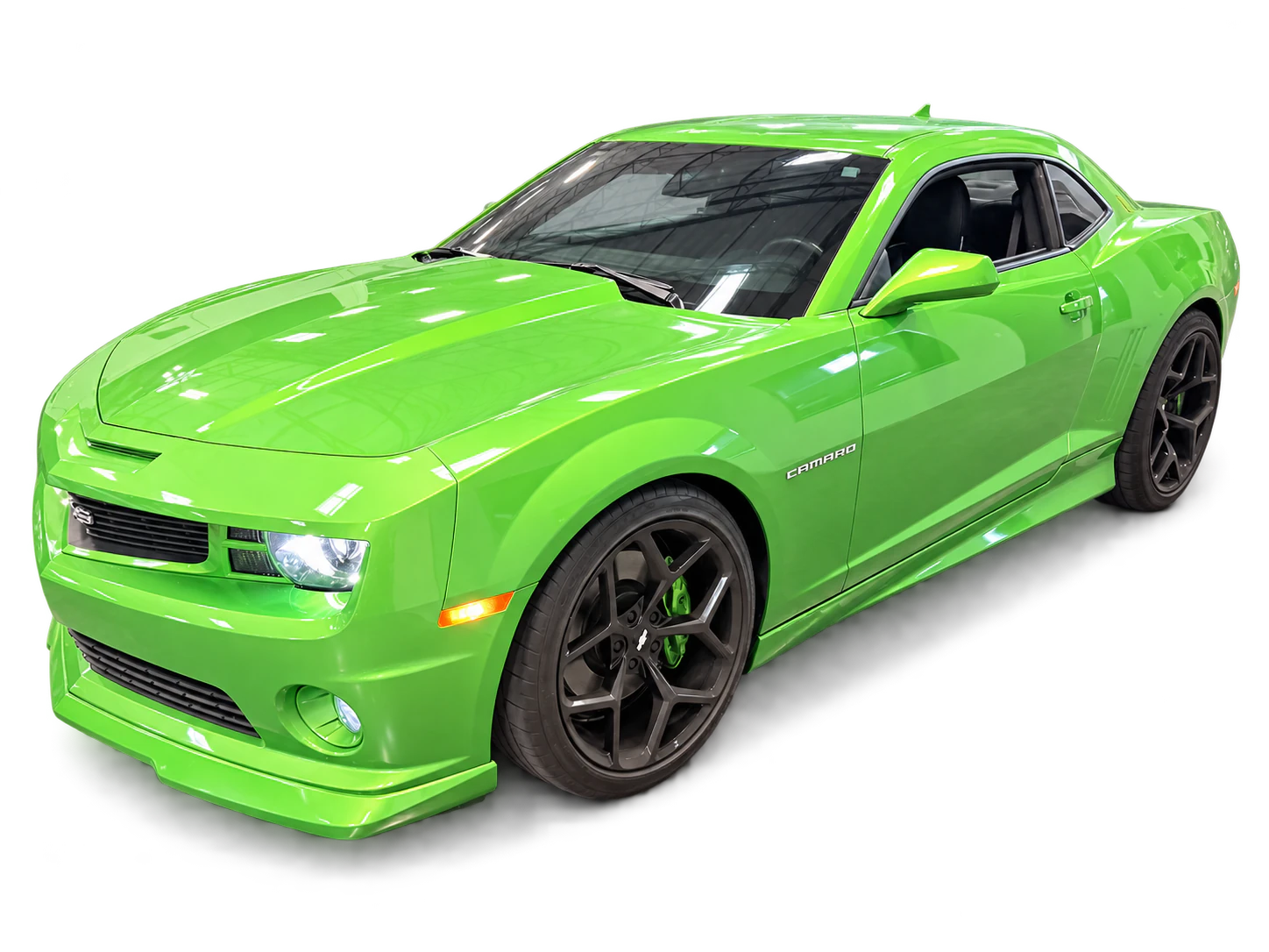 Demo vehicle, a Chevrolet Camaro shown as an AI-edited illustrative image